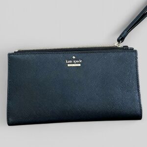 Kate Spade Black Leather Wristlet/wallet-EUC